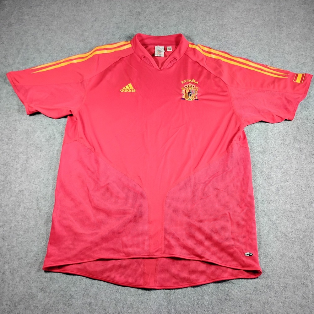 Adidas Spain National Team Soccer Jersey Men XL Red 2003 ClimaCool 600179 AWV001